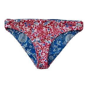 NWOT Billabong | Red White Blue Reversible Floral Paisley Bikini Bottoms 14